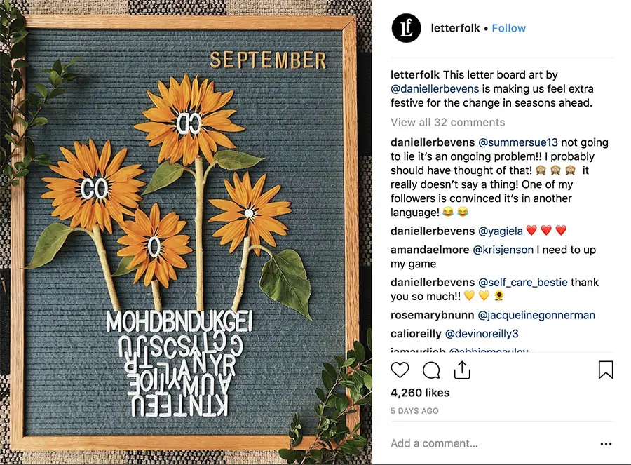 Letterfolk post on Instagram.