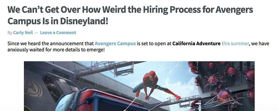 Entradas del blog de detrás de cámaras de los eventos de Disneyland.