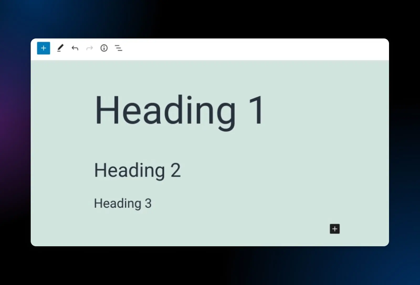 H1, H2, H3 hierarchy showing each subsequent header getting smaller