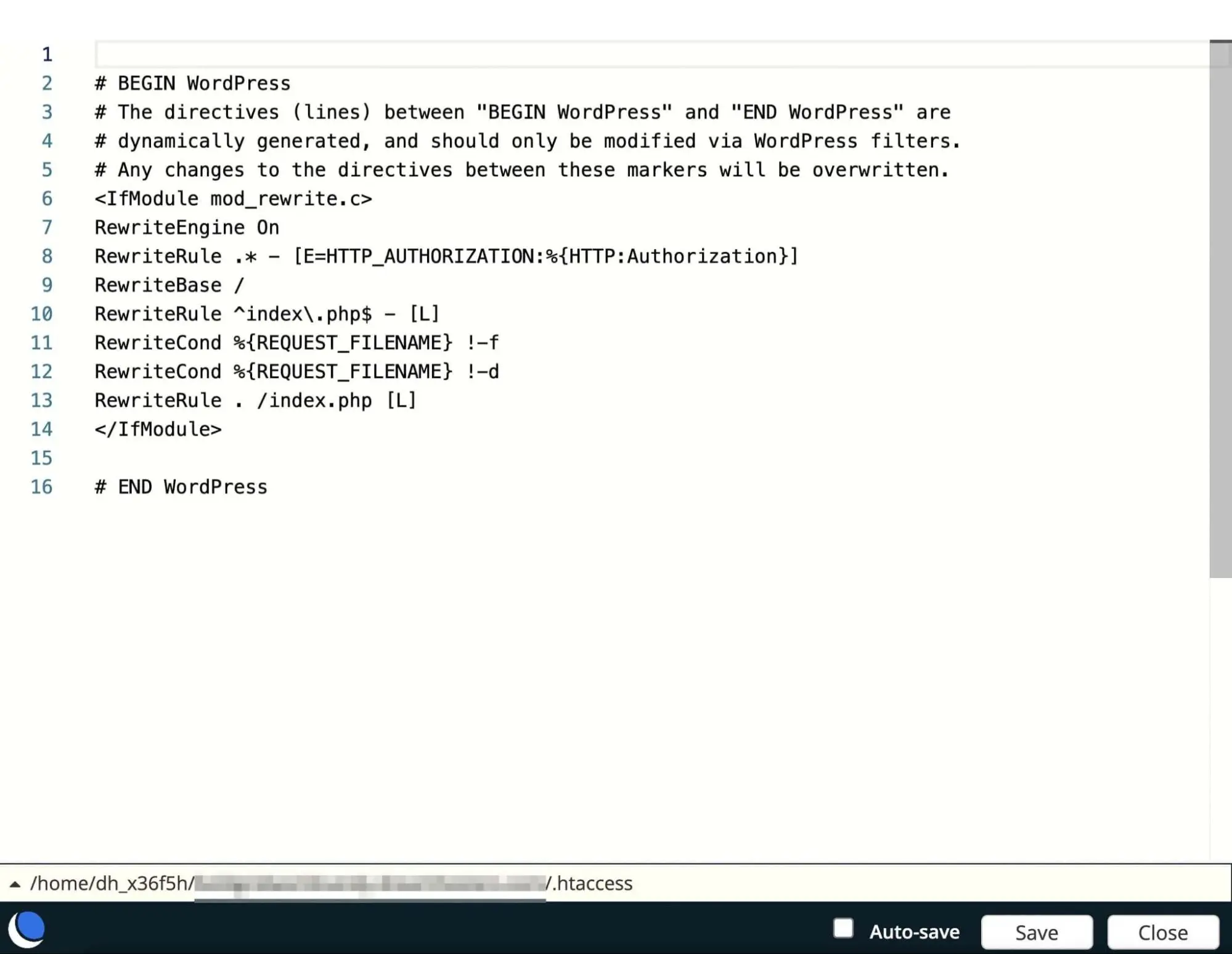 Editor de arquivo .htaccess