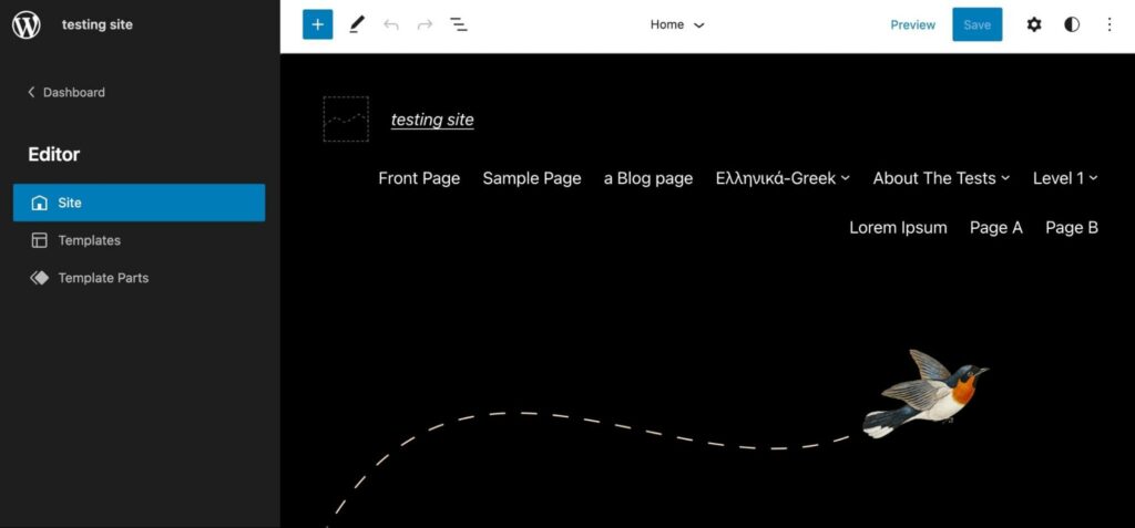 WordPress site editor